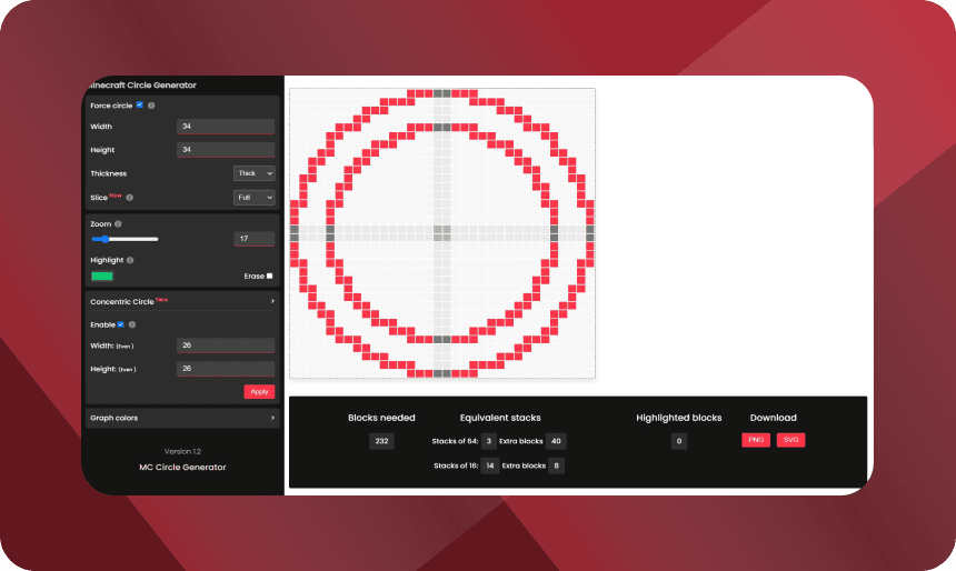 Pixel Circle Generator for Minecraft Players